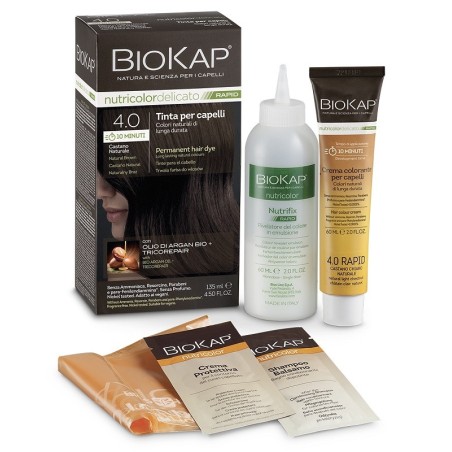 Bios line biokap nutricolor delicato rapid tinta 4,00 castano naturale 135 ml