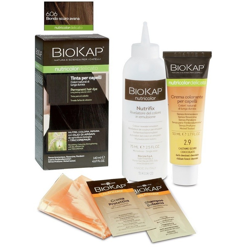 Bios line biokap nutricolor delicato rapid tinta 6,06 biondo scuro avana 135 ml