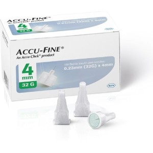 Ago per penna da insulina accu-fine pen needle gauge 32 4 mm100 pezzi