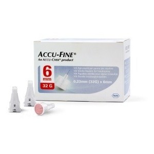 Ago per penna da insulina accu-fine pen needle accu-chek gauge 32 x 6mm 100 pezzi