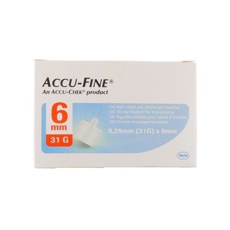 Ago per penna da insulina accu-fine pen needle accu-chek gauge 31 x 6mm 100 pezzi