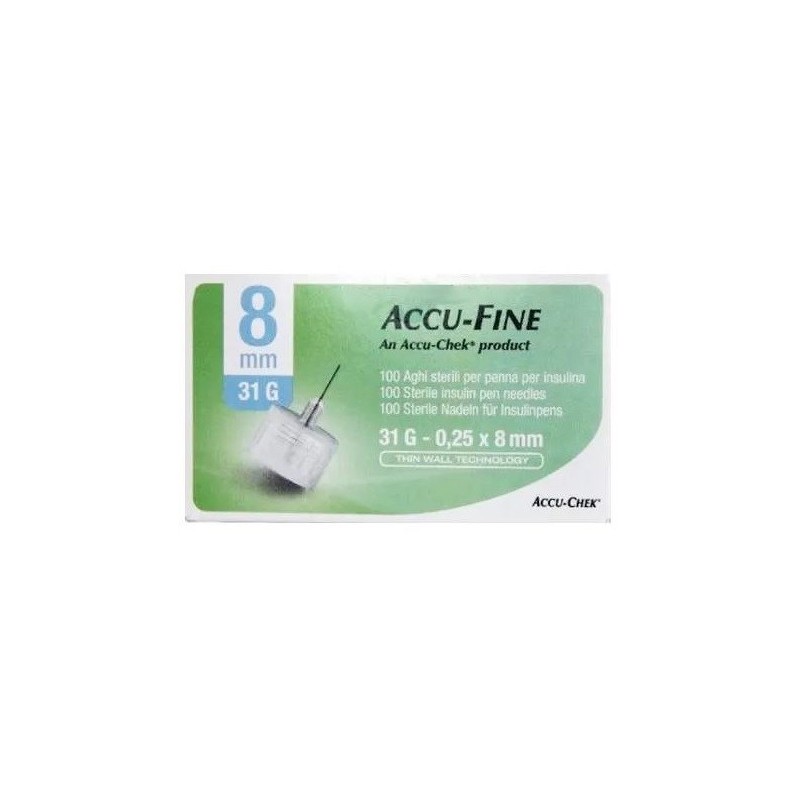 Ago per penna da insulina accu-fine pen needle accu-chek gauge 31 x 8mm 100 pezzi