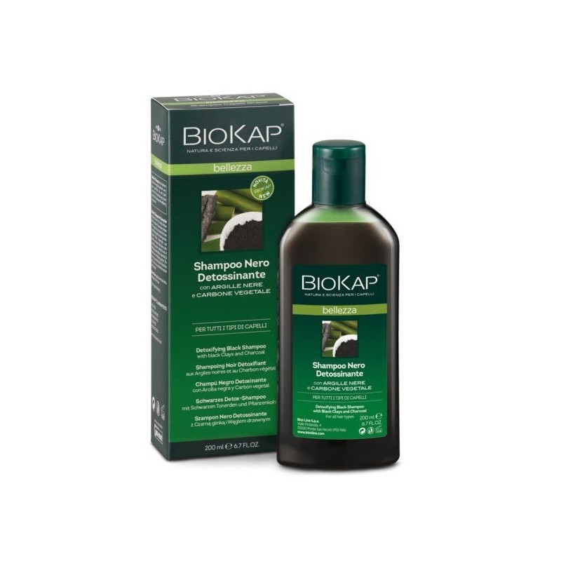 Biokap bellezza shampoo nero detossinante 200 ml biosline