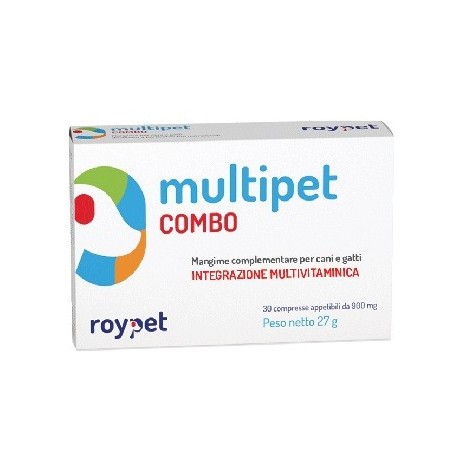 Multipet combo integratore vitaminico per cani e gatti 30 compresse