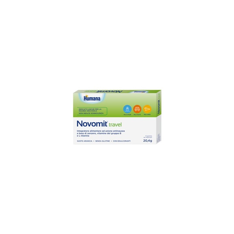Novomit travel 12 gomme da masticare gusto arancia