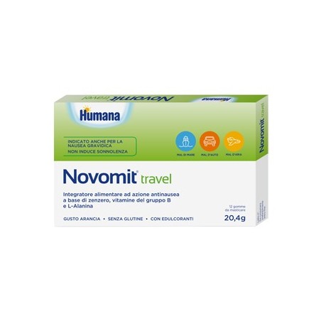 Novomit travel 12 gomme da masticare gusto arancia