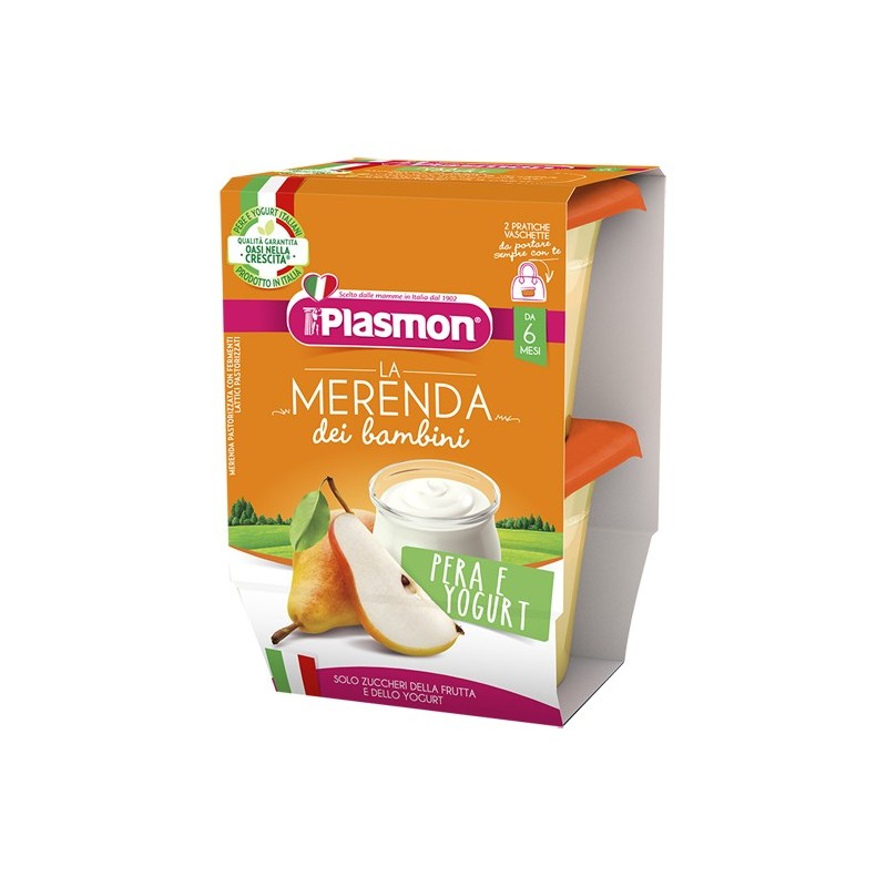 Plasmon la merenda dei bambini sapori di natura pera yogurtasettico 2 x 120 g