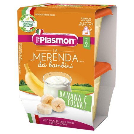 Plasmon la merenda dei bambini sapori di natura banana yogurt asettico 2 x 120 g