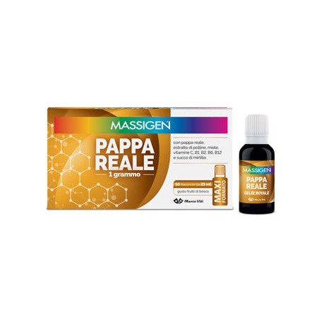 Massigen pappa reale 10 flaconi da 25 ml