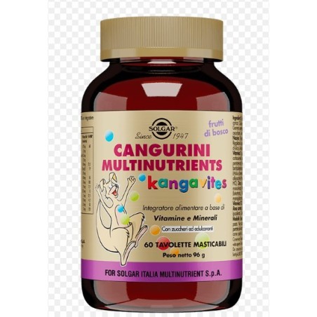 Cangurini multinutrients frutti bosco 60 tavolette masticabili Cangurini multinutrients frutti bosco 60 tavolette masticabili