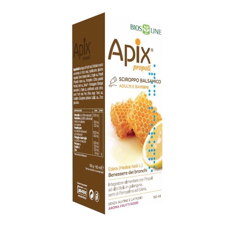 Apix propoli sciroppo balsamico senza conservanti 150 ml biosline