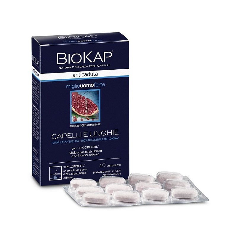 Biokap anticaduta miglio uomo forte con tricofoltil 60 compresse