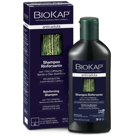 Biokap shampoo rinforzante anticaduta con tricofoltil nuovaformula 200 ml Biokap shampoo rinforzante anticaduta con tricofoltil nuovaformula 200 ml