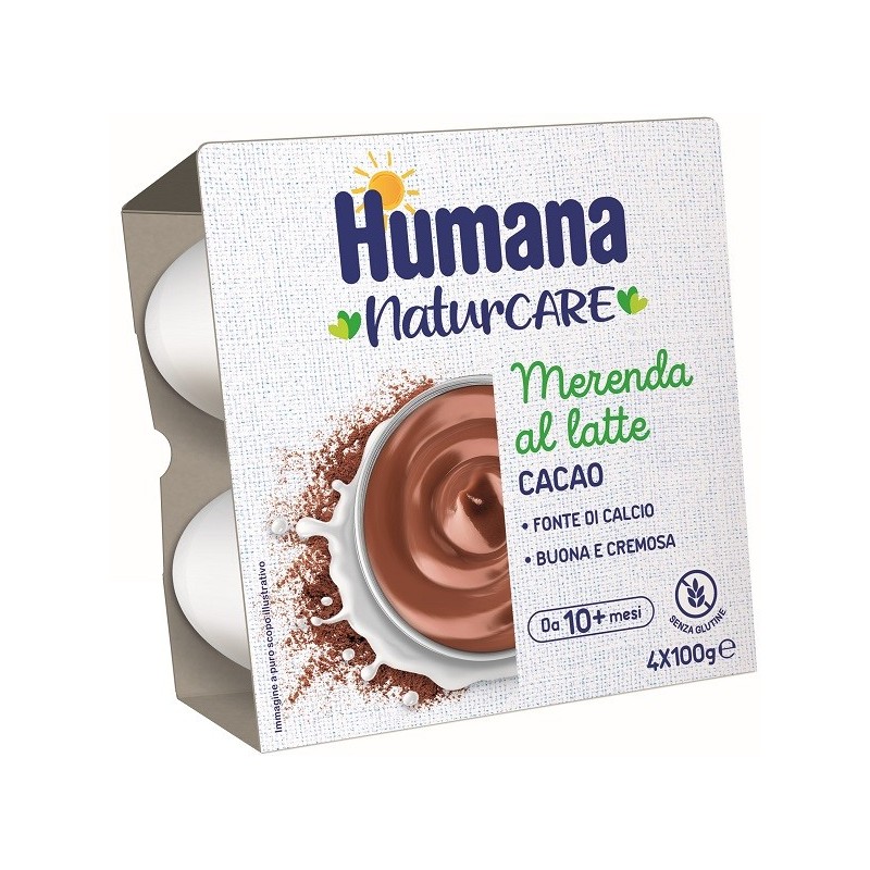 Humana merenda cacao 4 vasetti da 100 g