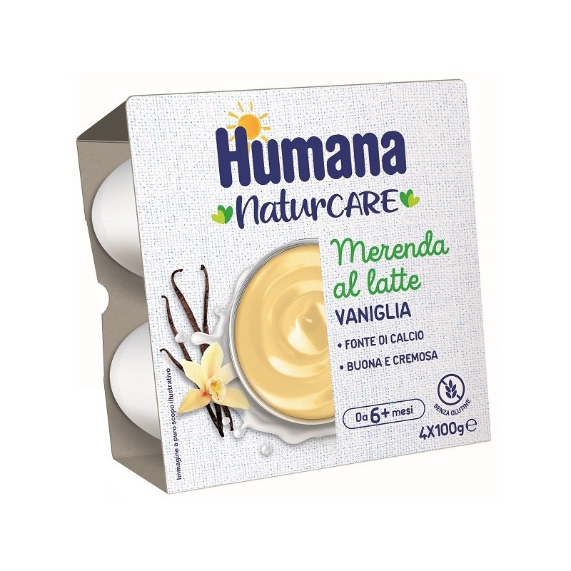 Humana merenda vaniglia 4 vasetti da 100 g