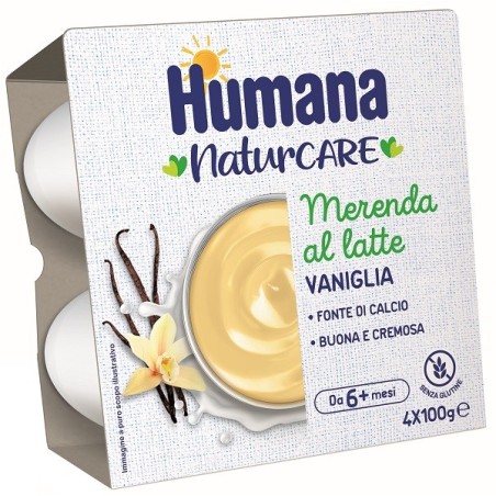 Humana merenda vaniglia 4 vasetti da 100 g