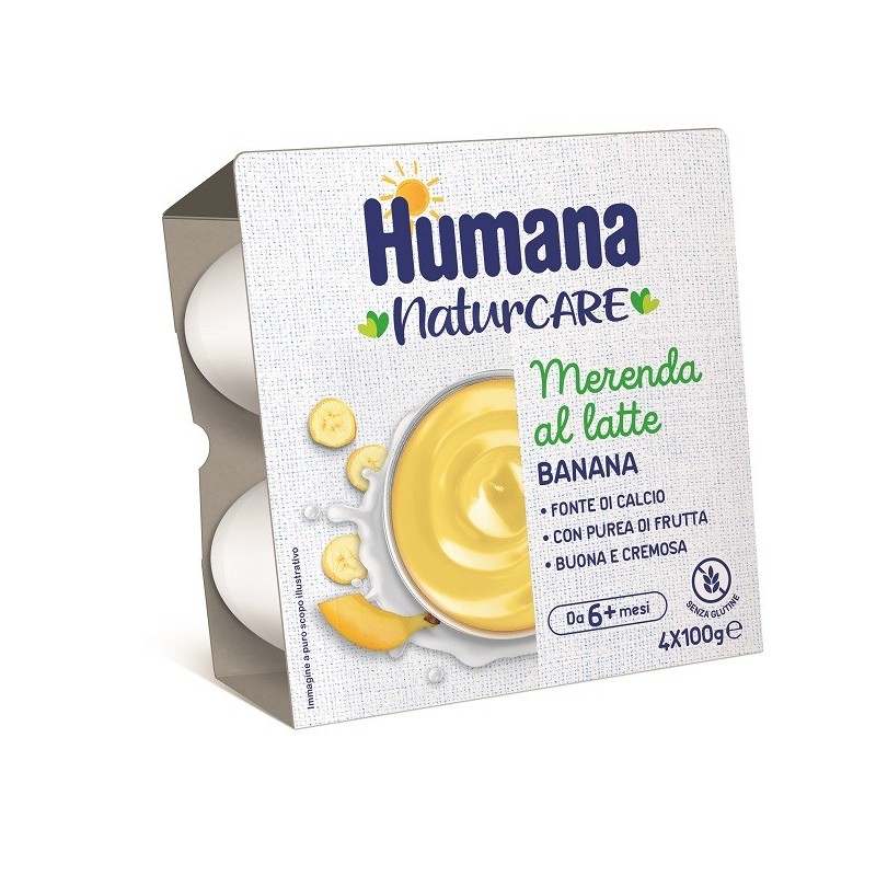 Humana merenda latte banana 4 pezzi da 100 g