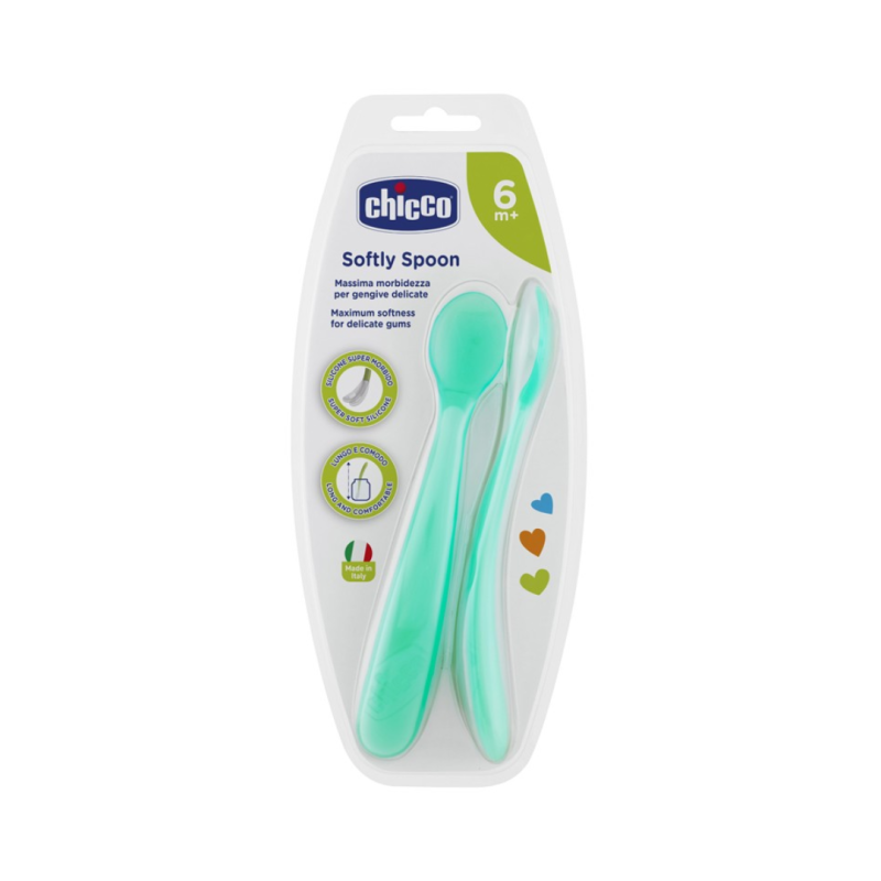 Chicco cucchiaio silicone maschile bi pack 6m+