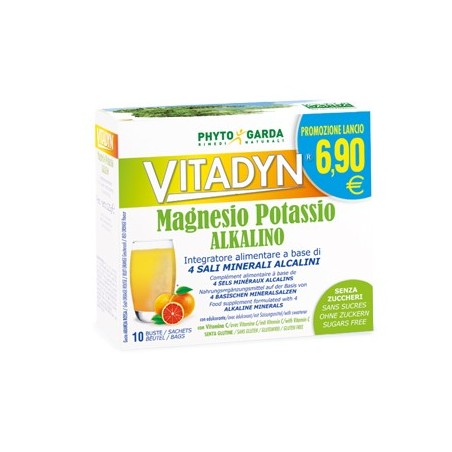 Vitadyn magnesio potassio alkalino senza zucchero 10 bustine Vitadyn magnesio potassio alkalino senza zucchero 10 bustine