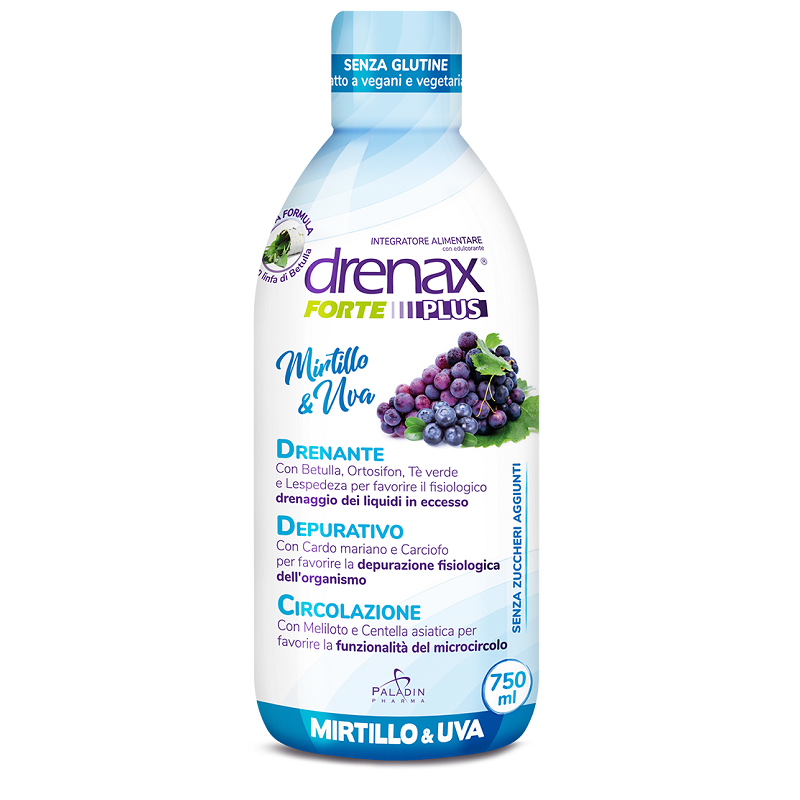 Drenax forte plus originale con mirtillo e uva 750 ml