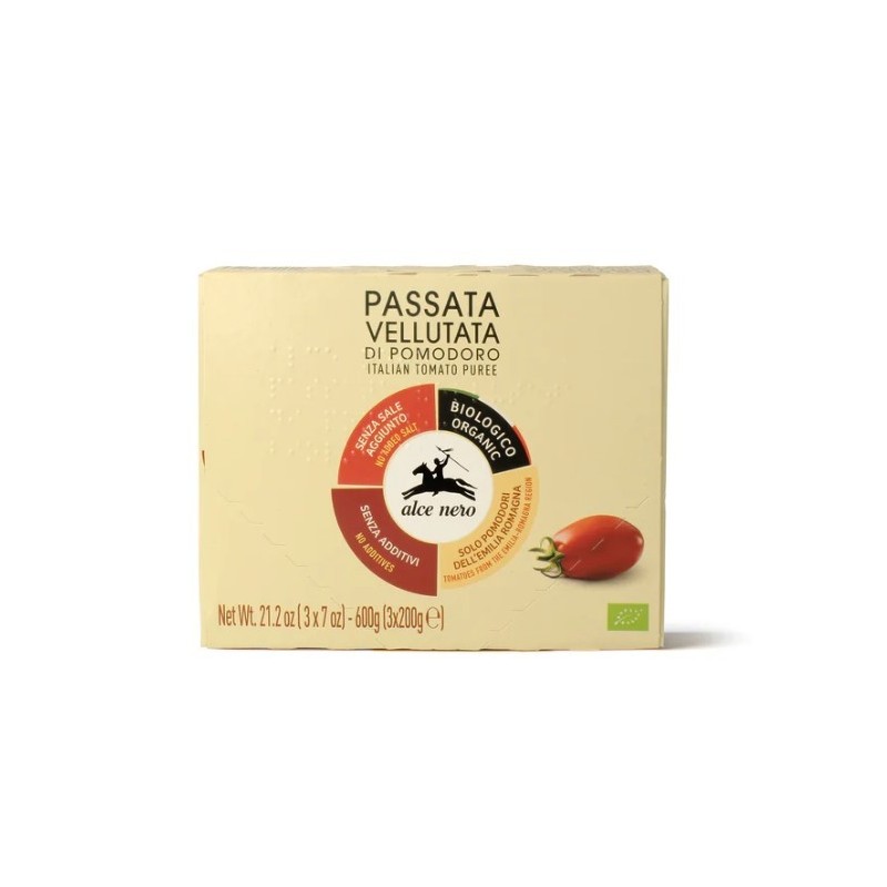 Passata vellutata di pomodoro bio alce nero 3 x 200 g Passata vellutata di pomodoro bio alce nero 3 x 200 g