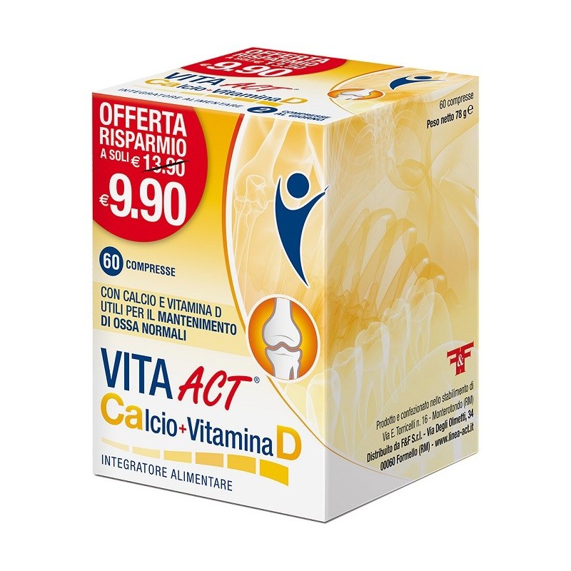 Vita act calcio + vitamina d 60 compresse
