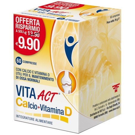 Vita act calcio + vitamina d 60 compresse