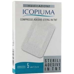 Compressa adesiva tessuto non tessuto 7,5 x 5 cm 5 pezzi