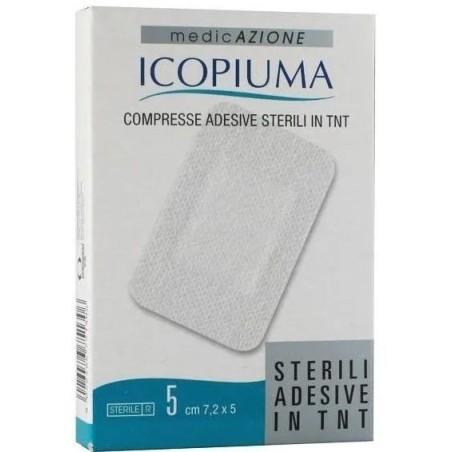 Compressa adesiva tessuto non tessuto 7,5 x 5 cm 5 pezzi