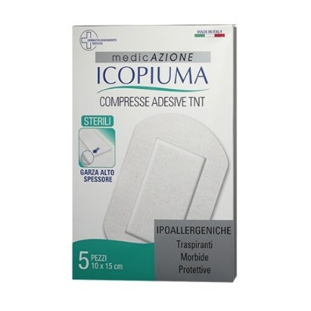 Compresse adesive tessuto non tessuto 10 x 15 cm 5 pezzi