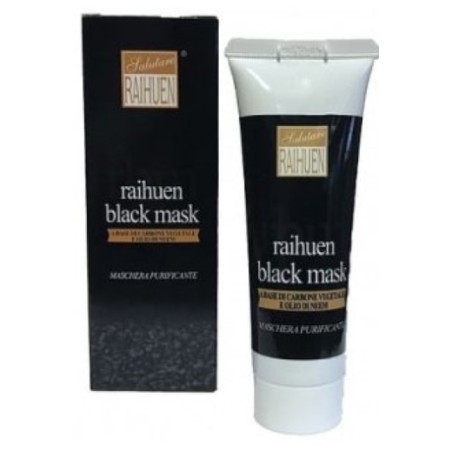 Raihuen black mask maschera velo nera al carbone e olio neemper la pulizia del viso 50 ml