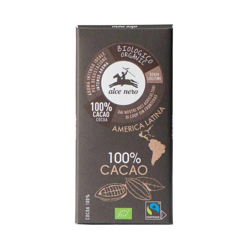 Tavoletta cioccolato extrafondente bio 100% cacao 50 g Tavoletta cioccolato extrafondente bio 100% cacao 50 g