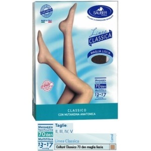 Sauber classico collant 70 denari maglia liscia camel 5