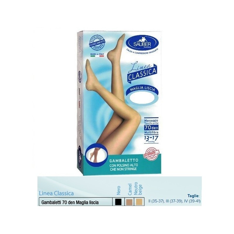 Sauber gambaletto maglia liscia 70 denari camel 3