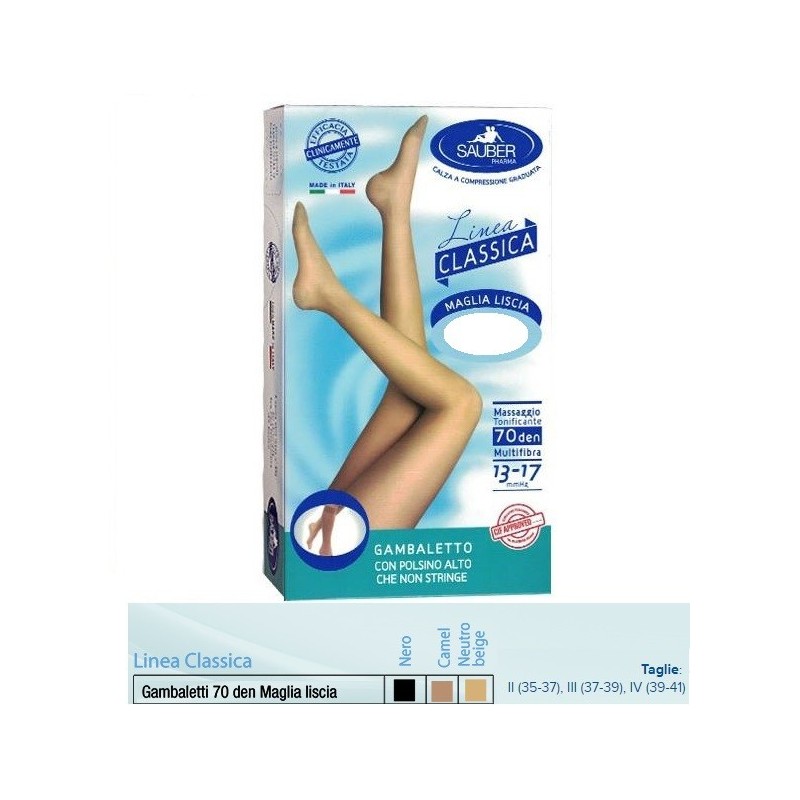 Sauber gambaletto maglia liscia 140 denari nero 3