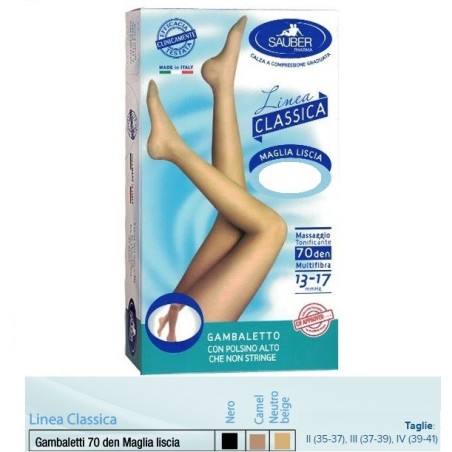 Sauber gambaletto maglia liscia 140 denari beige 2 Sauber gambaletto maglia liscia 140 denari beige 2