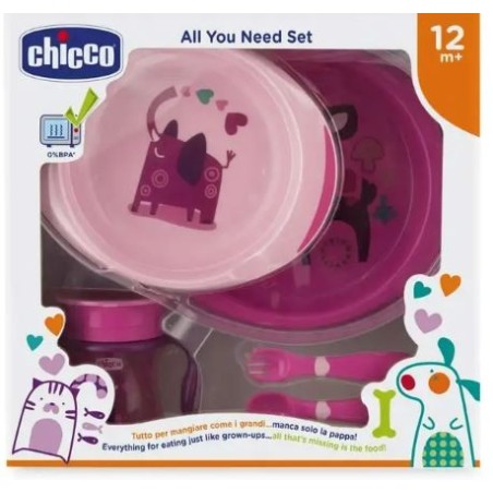 Chicco set pappa 12 mesi+ rosa