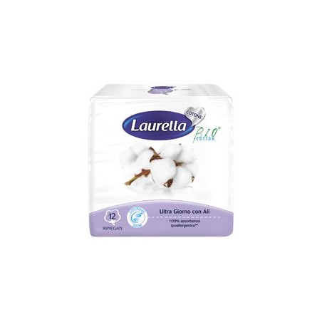 Assorbente laurella in cotone ultra giorno con ali 12 pezzi