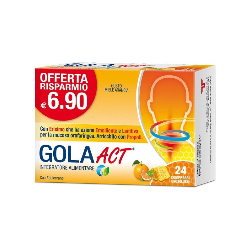 Gola act miele arancia 24 compresse orosolubili