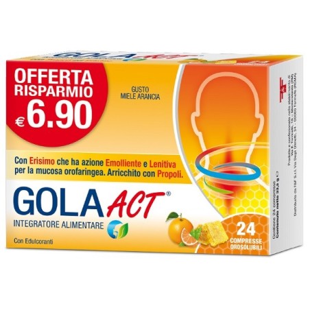 Gola act miele arancia 24 compresse orosolubili