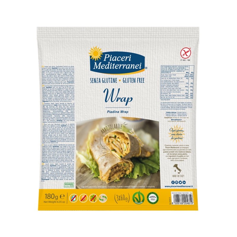Piaceri mediterranei piadina wrap 180 g