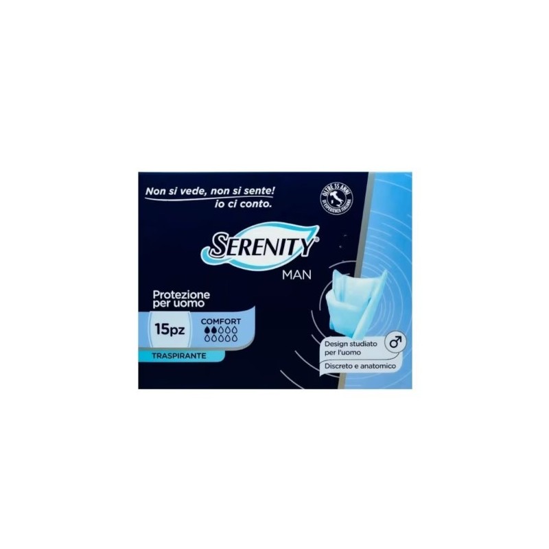 Pannolino serenity light man comfort con adesivo o altro fissaggio 15 pezzi