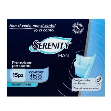 Pannolino serenity light man comfort con adesivo o altro fissaggio 15 pezzi