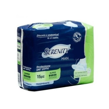 Pannolino serenity light man super con adesivo o altro fissaggio 15 pezzi
