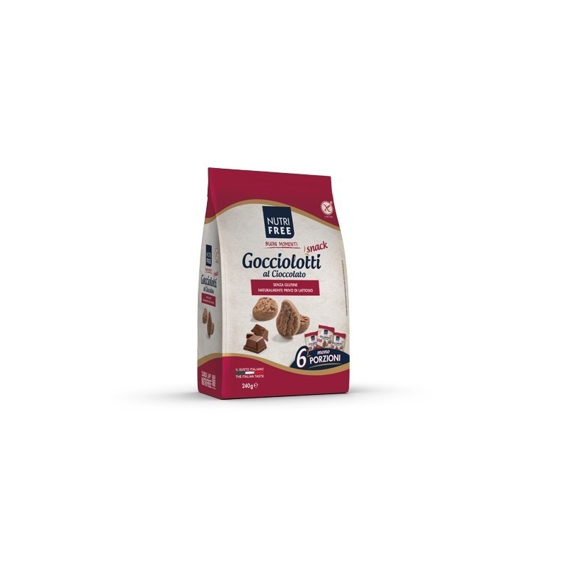 Nutrifree goccefrolla snack golosita' al cacao senza lattosio 6 monoporzioni da 40 g