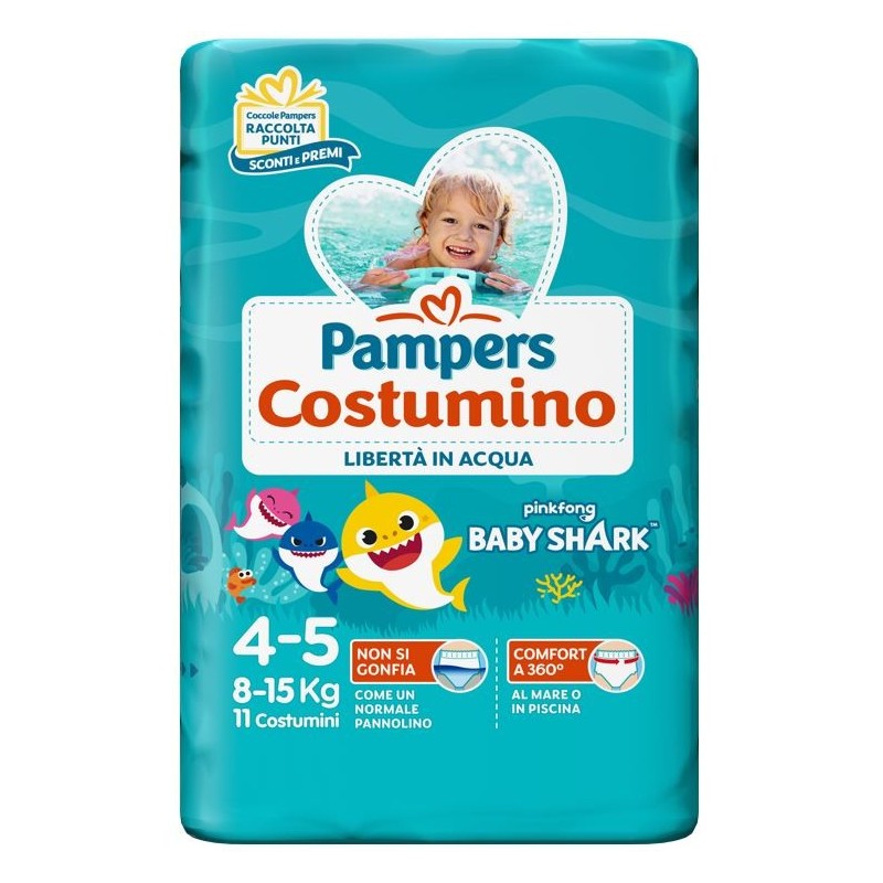 Pampers costumino baby shark cp s 4-5 11 pezzi