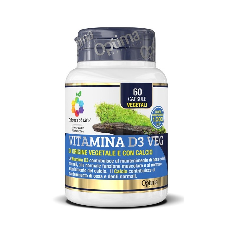 Colours of life vitamina d3 veg 60 capsule 500 mg