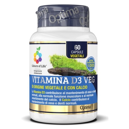 Colours of life vitamina d3 veg 60 capsule 500 mg