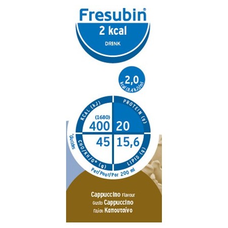 Fresubin 2 kcal drink cappuccino 4 flaconi x 200 ml Fresubin 2 kcal drink cappuccino 4 flaconi x 200 ml