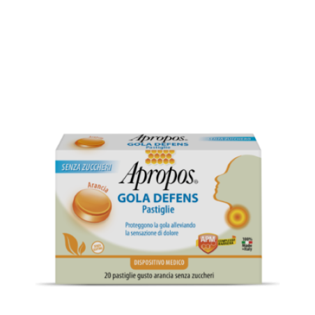 Apropos gola defens pro 20 pastiglie arancia senza zucchero
